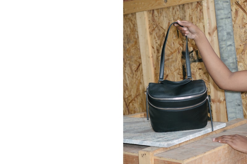 KARA Double Zipper Bag Black