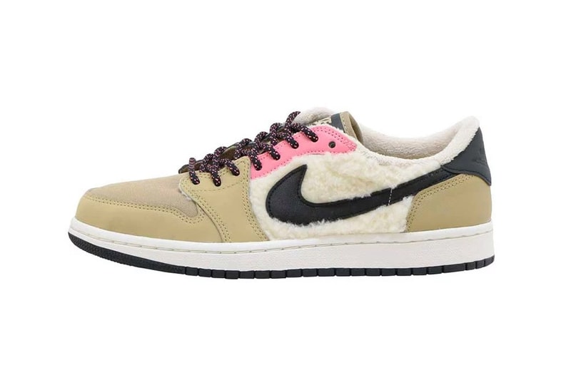 nike air jordan 1 low sherpa fleece millennial pastel pink beige 