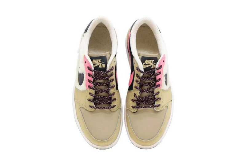 nike air jordan 1 low sherpa fleece millennial pastel pink beige 