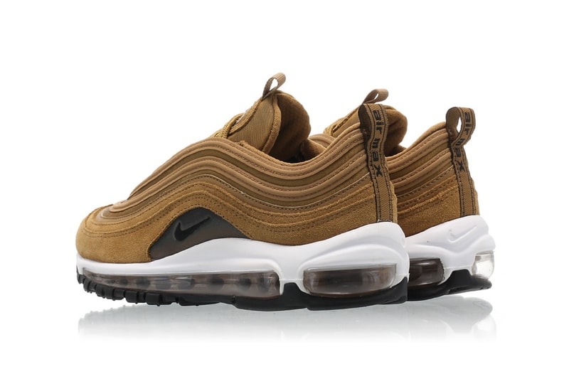 Nike Air Max 97 Suede Bronze Sneaker Shoe Trainer White Swoosh Fall Winter 