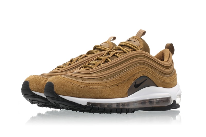 Nike Air Max 97 Suede Bronze Sneaker Shoe Trainer White Swoosh Fall Winter 