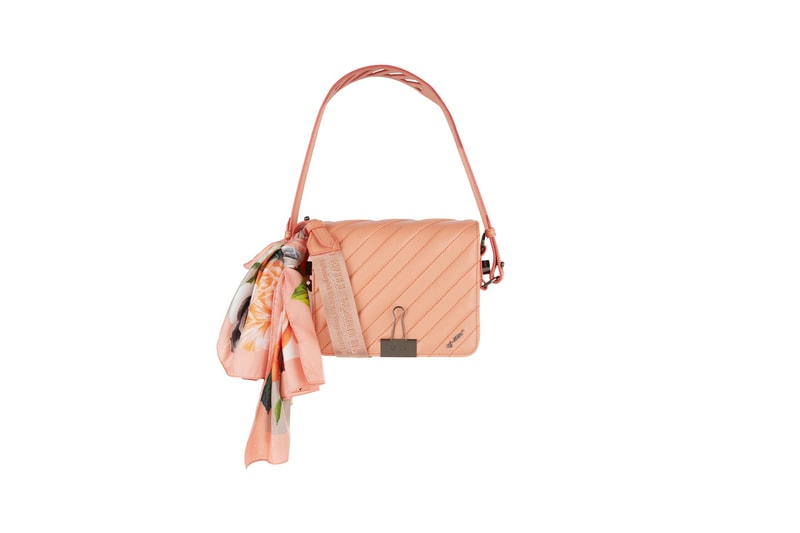 Off-White Quilted Leather Binder Clip Bag Pink