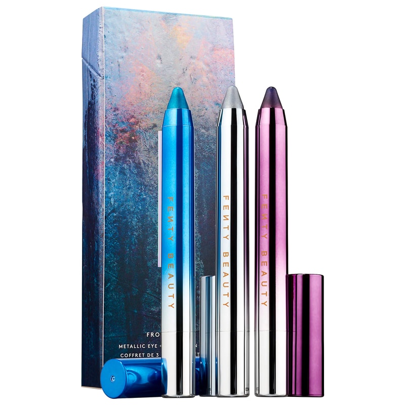 Rihanna Fenty Beauty Holiday 2018 Makeup Chillowt Metallic Eye Lip Crayon Frost Money $lu$h Fund Igloo Bloo Smokin' Purp