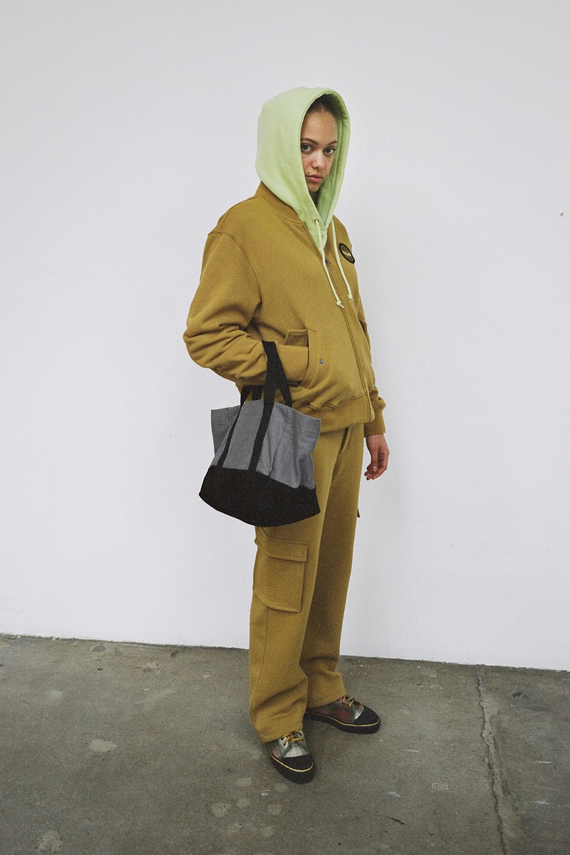 Stussy Women's Holiday 2018 Collection Lookbook Hoodie Green Jacket Pants Brown