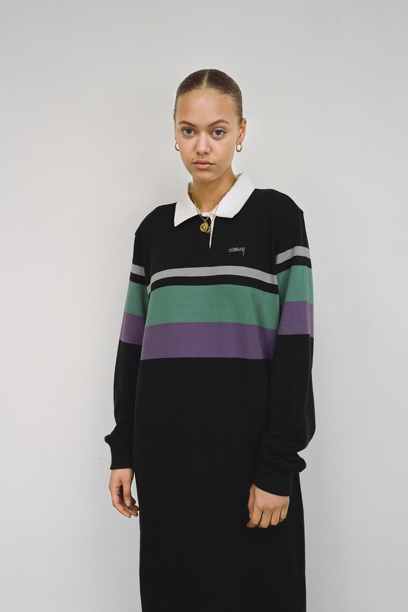Stussy Women's Holiday 2018 Collection Lookbook Shirt Dress Black Grey Purple