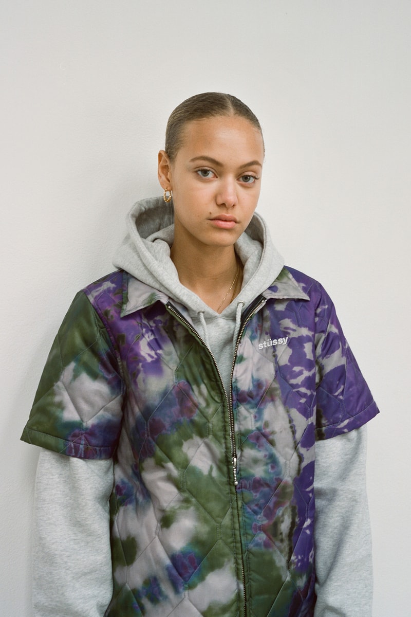 Stussy Women's Holiday 2018 Collection Lookbook Jacket Grey Purple Green
