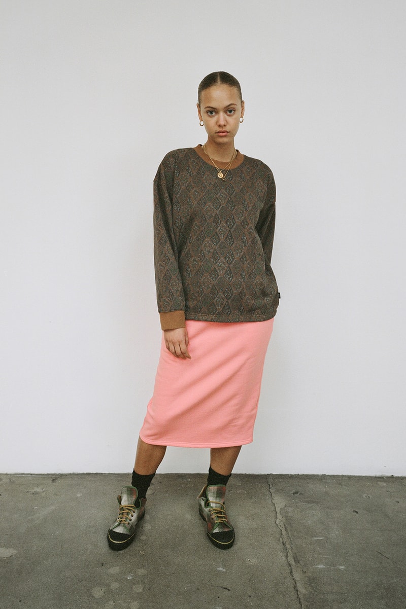 Stussy Women's Holiday 2018 Collection Lookbook Top Green Skirt Pink