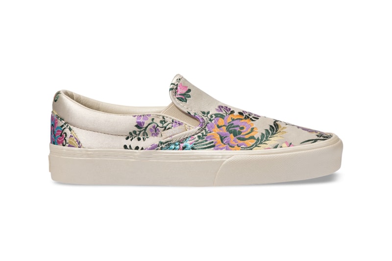 Vans Festival Pack Satin Floral Slip-On Old Skool Sneakers White Gold Cream Black