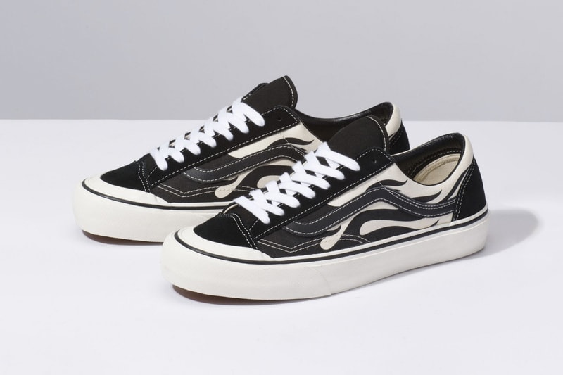 Vans Style 36 Black Flame Design Sneaker Print Graphic 