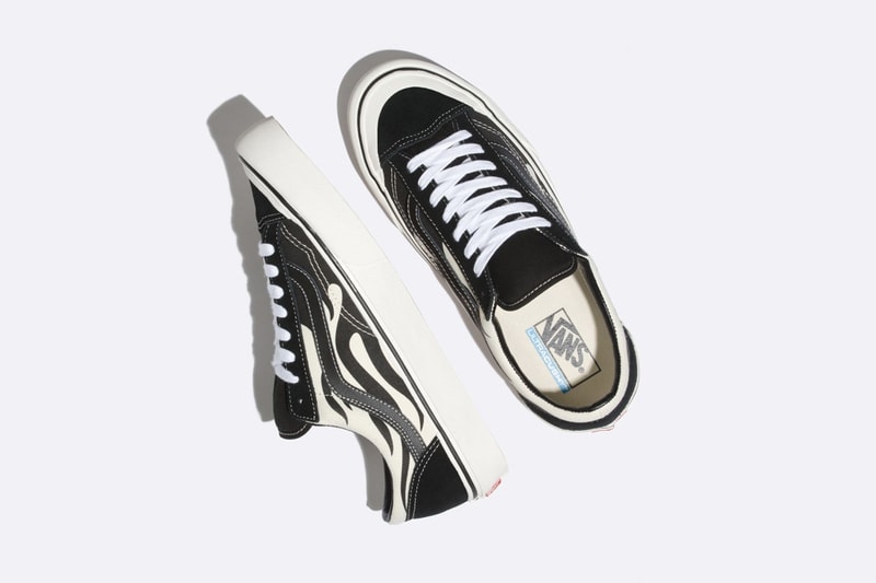 Vans Style 36 Black Flame Design Sneaker Print Graphic 