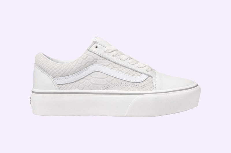 Minimalists Will Love Vans' White Snakeskin Platform Old Skools