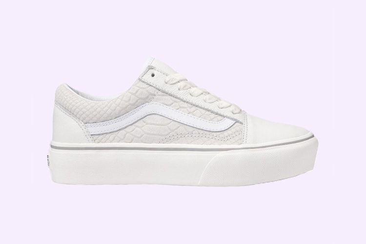 Minimalists Will Love Vans' White Snakeskin Platform Old Skools