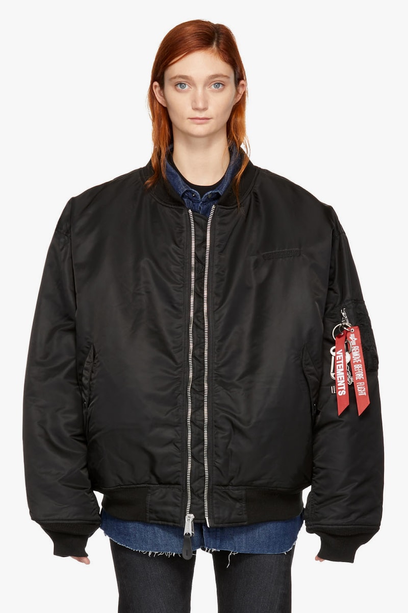 Vetements x Alpha Industries Patch Bomber Jacket Olive Black Oversized