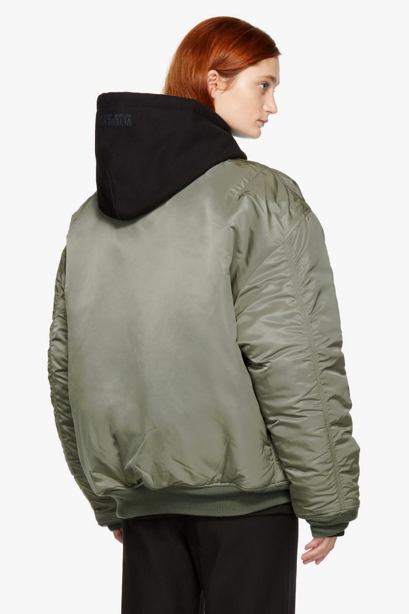 Vetements x Alpha Industries Patch Bomber Jacket Olive Black Oversized