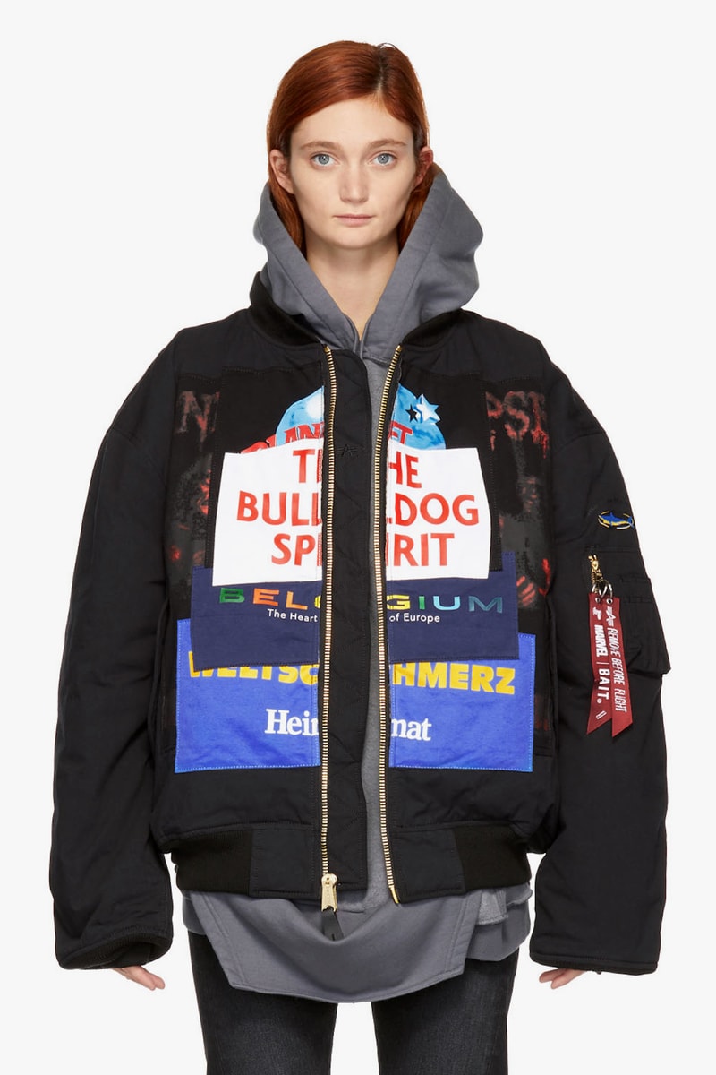 Vetements x Alpha Industries Patch Bomber Jacket Olive Black Oversized