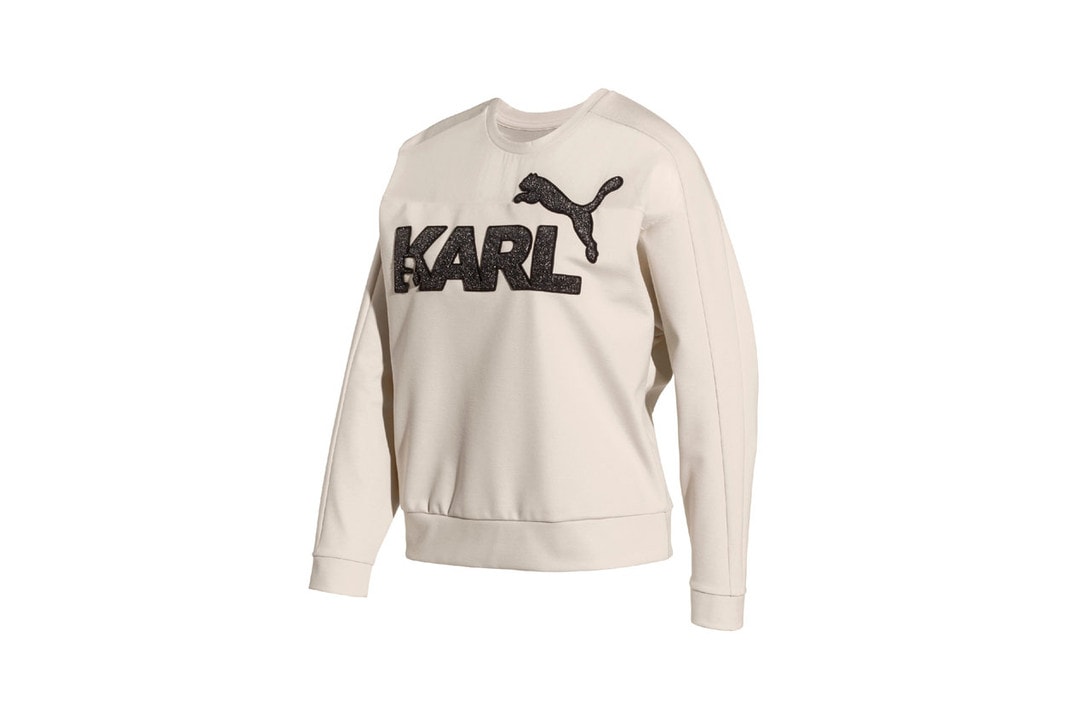 Karl Lagerfeld x PUMA Capsule Collection Sweatshirt Cream Sweatpants Black