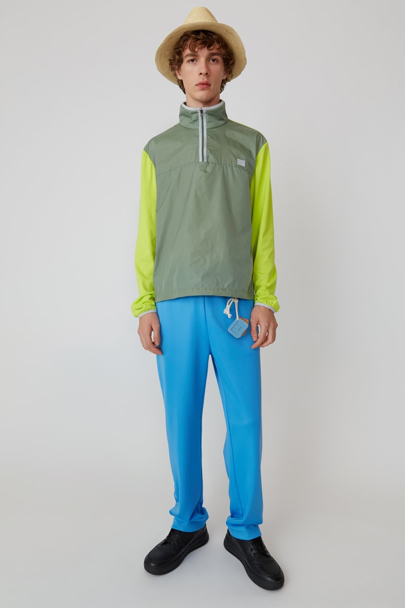 Acne Studios Spring/Summer 2019 Face Collection Sweater Green Pants Blue