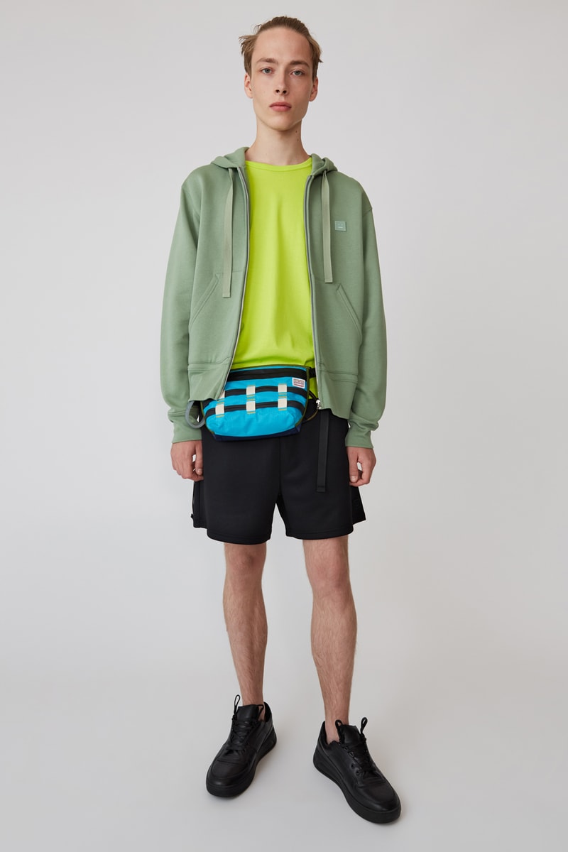 Acne Studios Spring/Summer 2019 Face Collection T-shirt Green Shorts Black