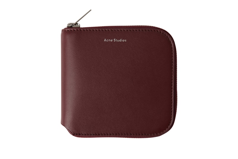 Acne Studios Zippered Wallet Maroon