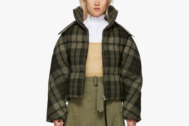 prada plaid puffer jacket