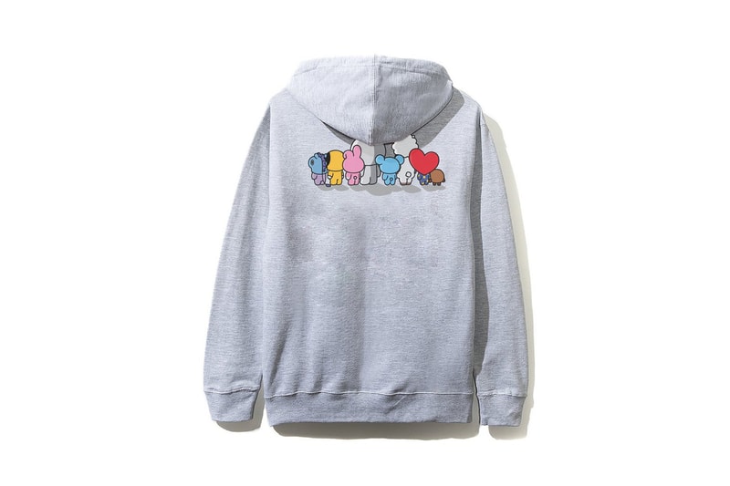BTS BT21 x Anti Social Social Club Collection Hoodie Grey