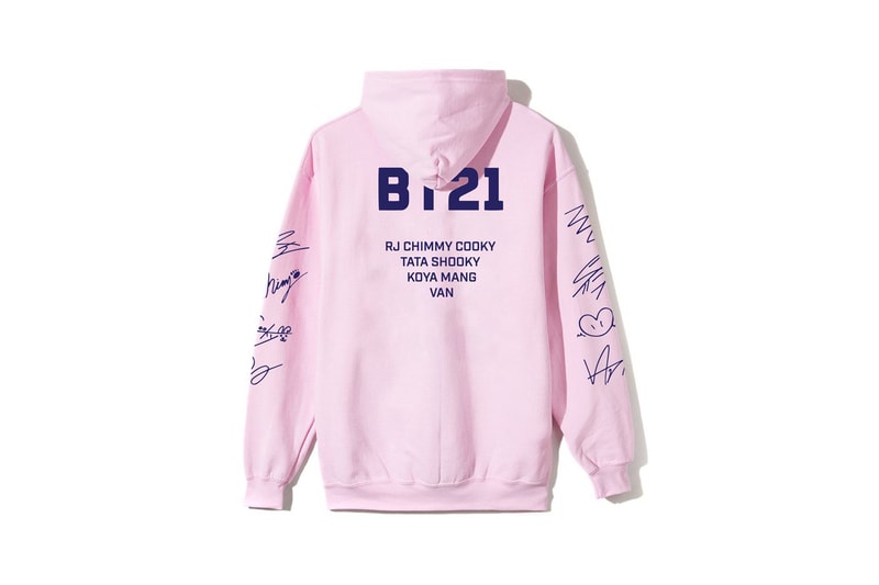 BTS BT21 x Anti Social Social Club Collection Hoodie Pink