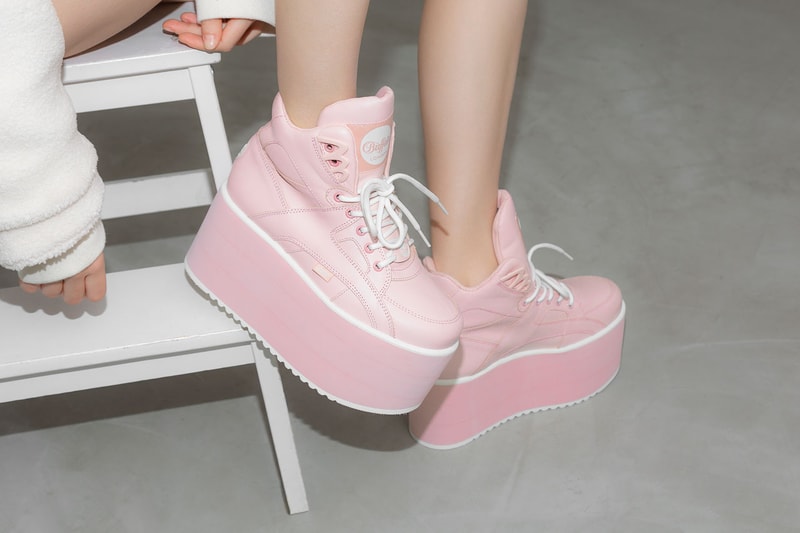 Buffalo London High Tower Platform Sneaker Baby Pink Powder Blue 