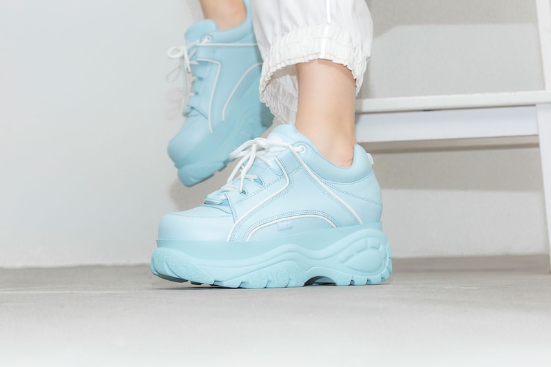 Buffalo London High Tower Platform Sneaker Baby Pink Powder Blue 