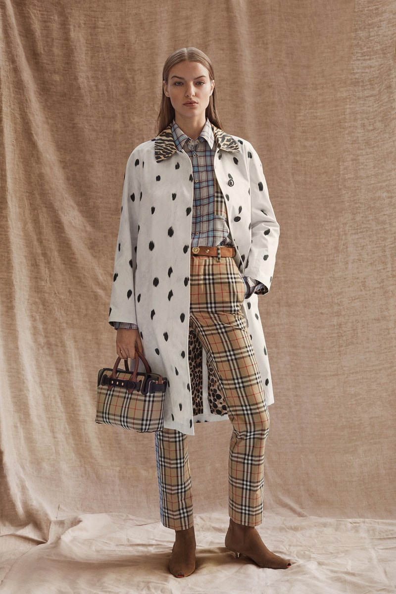Burberry Riccardo Tisci Pre-Fall 2019 Collection Check Print Bag Pants Brown Jacket White Black