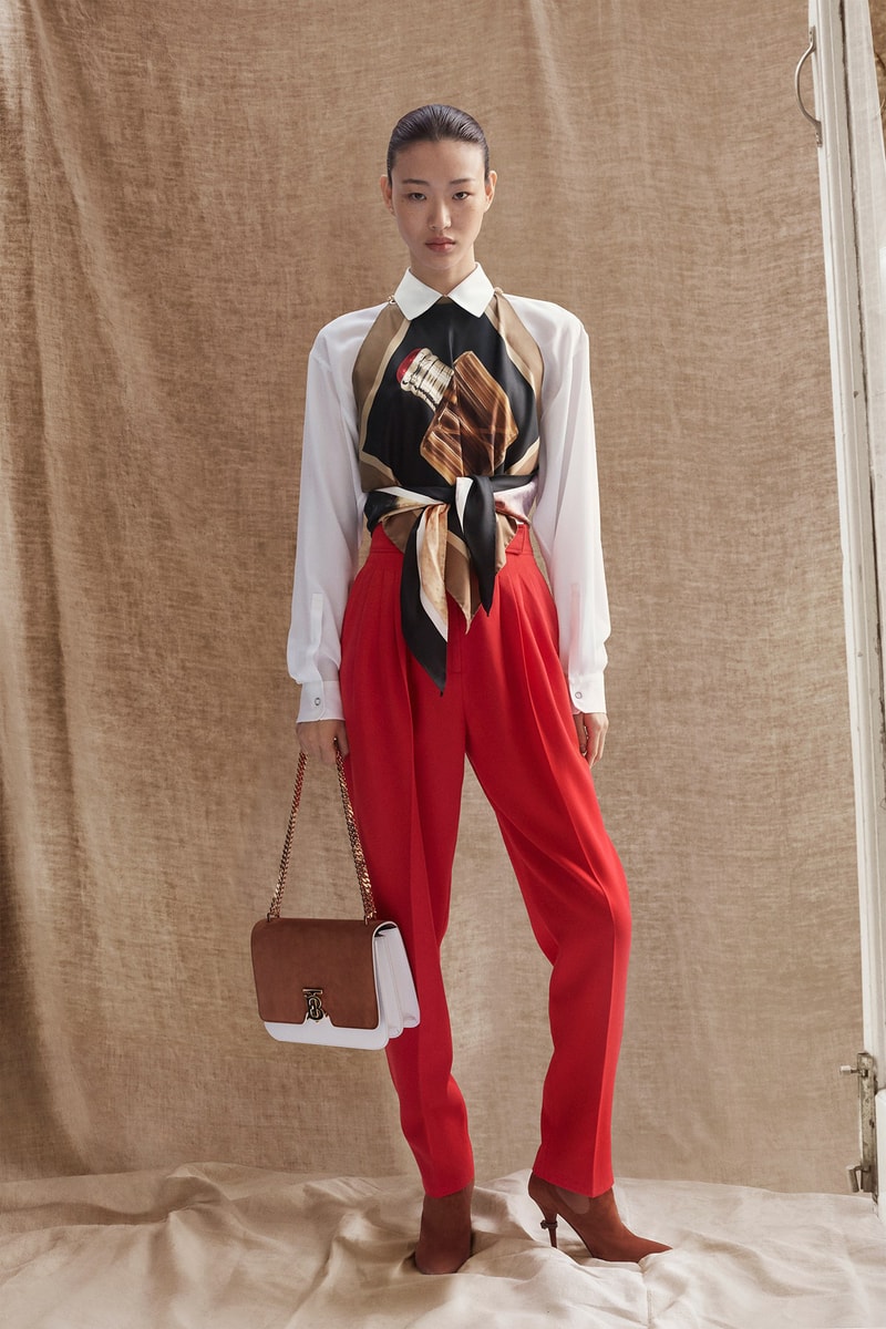 Burberry Riccardo Tisci Pre-Fall 2019 Collection Shirt White Trousers Red