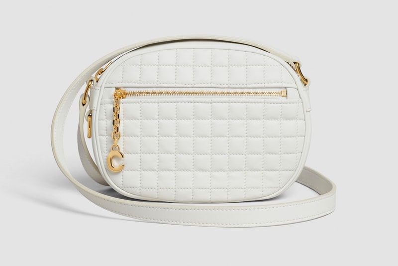Celine Oval Patchwork Handbag Leather Cream