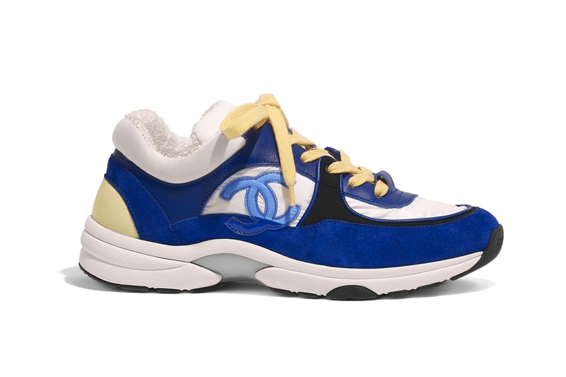 Chanel Cruise 2019 Logo Sneakers Nylon Lambskin Suede Calfskin Royal Blue White Black Yellow Pastel