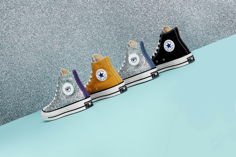 Chiara Ferragni x Converse Chuck Taylor All Star 70 Glitter Purple Tan Denim Blue Black Silver