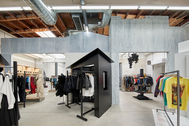 Inside Look at Dover Street Market Los Angeles Installation New Store Opening DSM LA Off-White Comme des Garcons Palace Stussy Maison Margiela Play 