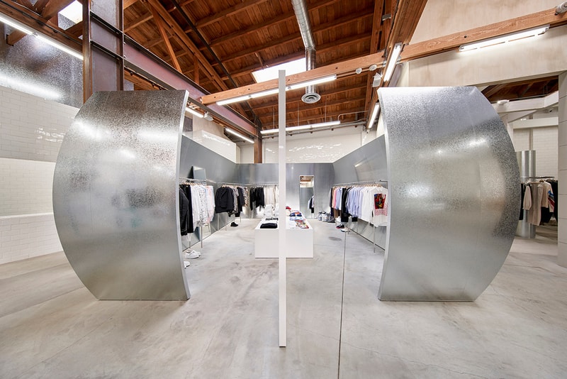 Inside Look at Dover Street Market Los Angeles Installation New Store Opening DSM LA Off-White Comme des Garcons Palace Stussy Maison Margiela Play 