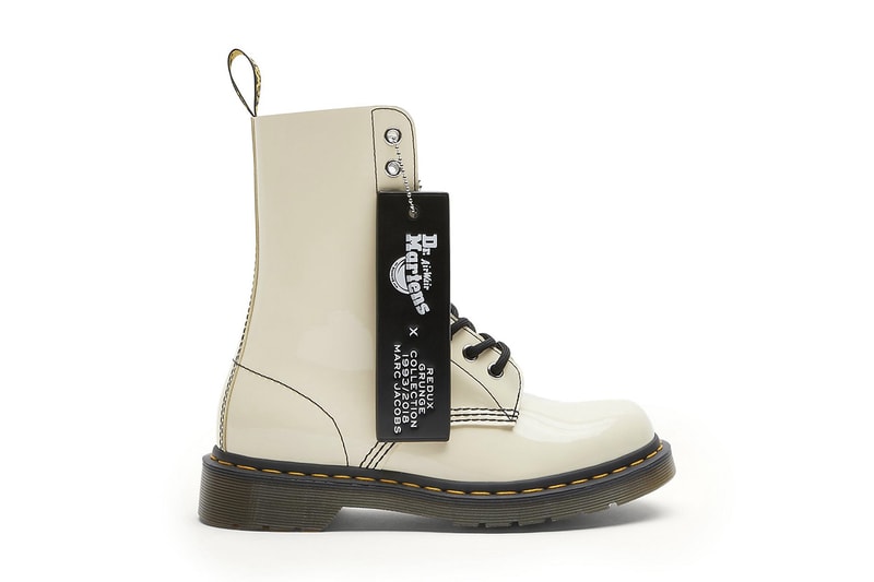 Marc Jacobs Dr. Martens Grunge Redux Boots Leather Beige Lavender Patent Black 1993