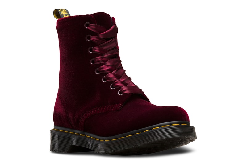 Dr. Martens Red Velvet Pascal Boots Satin Ribbon Fall Winter 2018 Japan Women