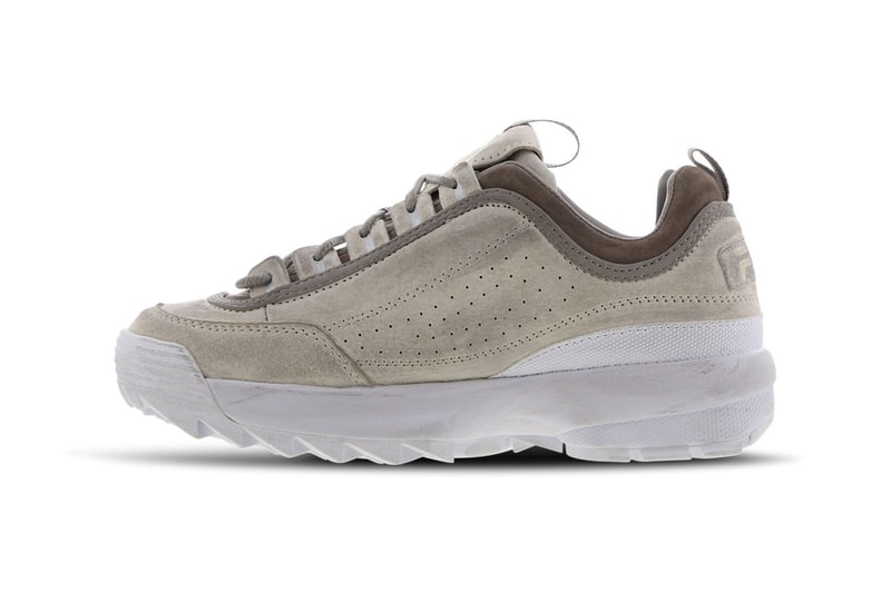FILA Disruptor 2 Script Distressed Gardenia Atmosphere White