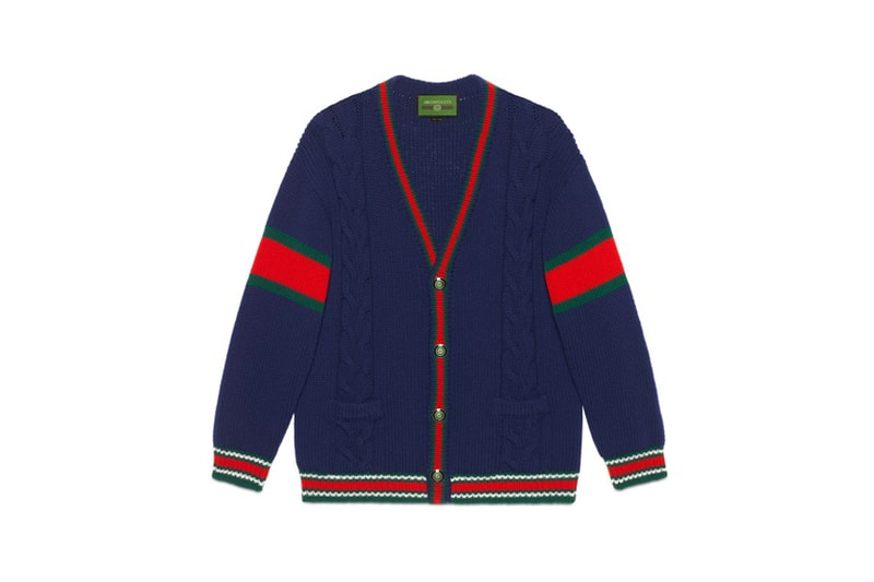 Gucci DIY Knitwear Unisex Wool Cardigan Blue