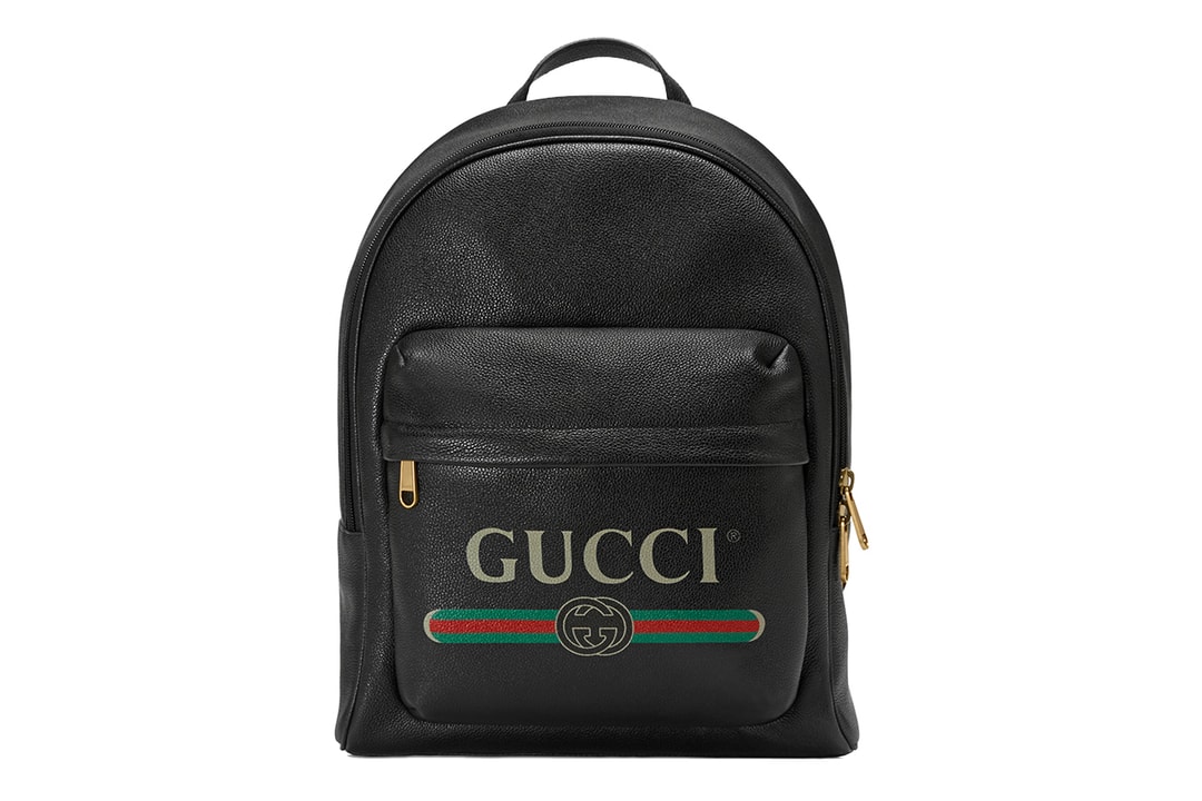 Gucci Vintage Logo Print Leather Backpack Black | Hypebae display picture 2