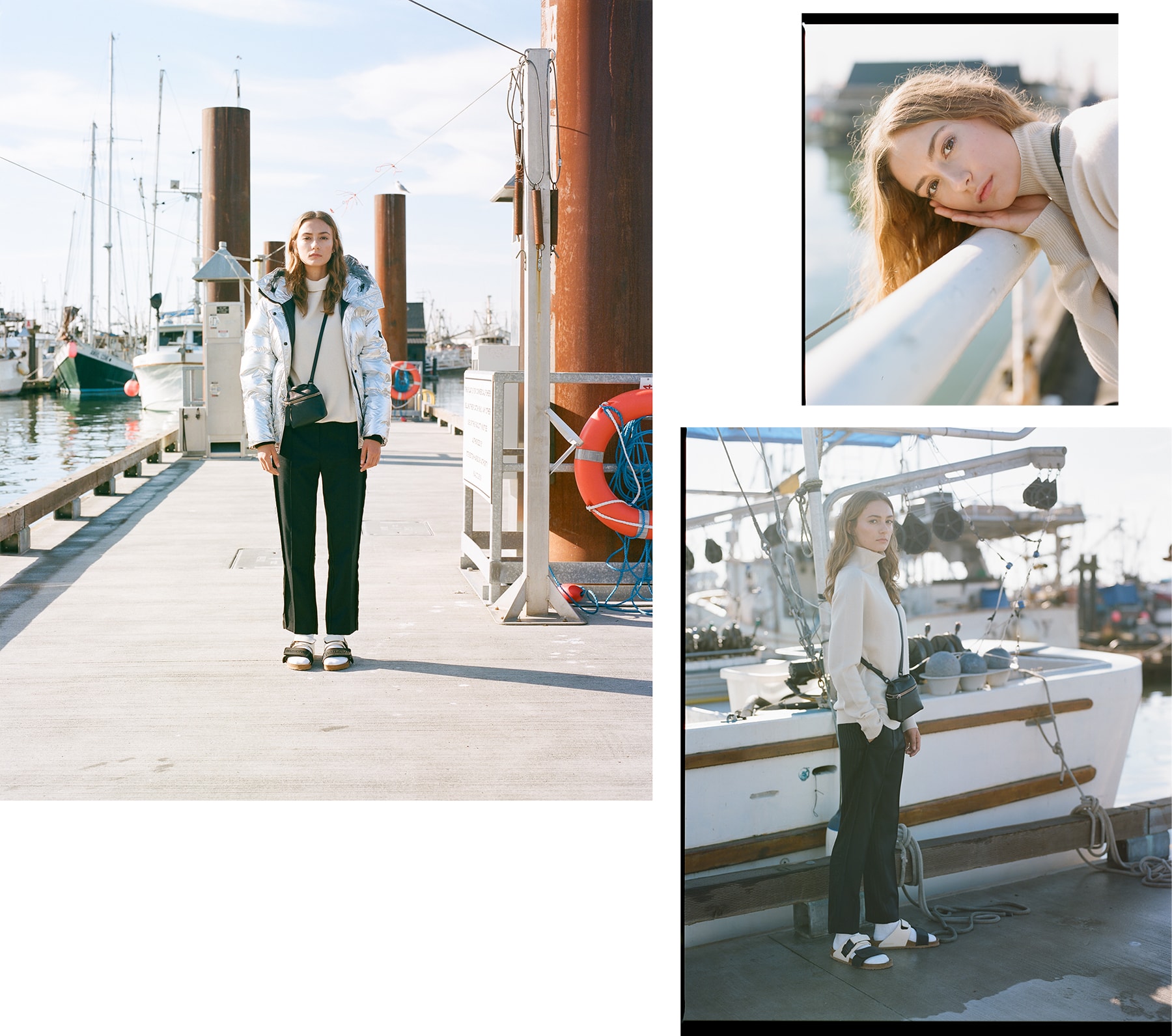 Birkenstock Rick Owens Sandals Spring Summer 2019 Victoria Beckham White Cashmere Sweater Kenzo Silver Puffer Jacket Metallic MM6 Maison Margiela Pants Black