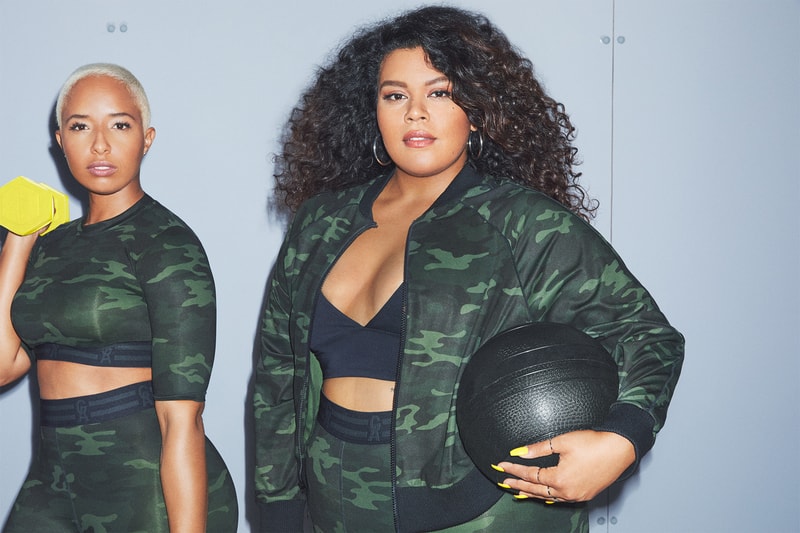 good american khloe kardashian new camo performance collection sportswear workout apparel sports bra leggings