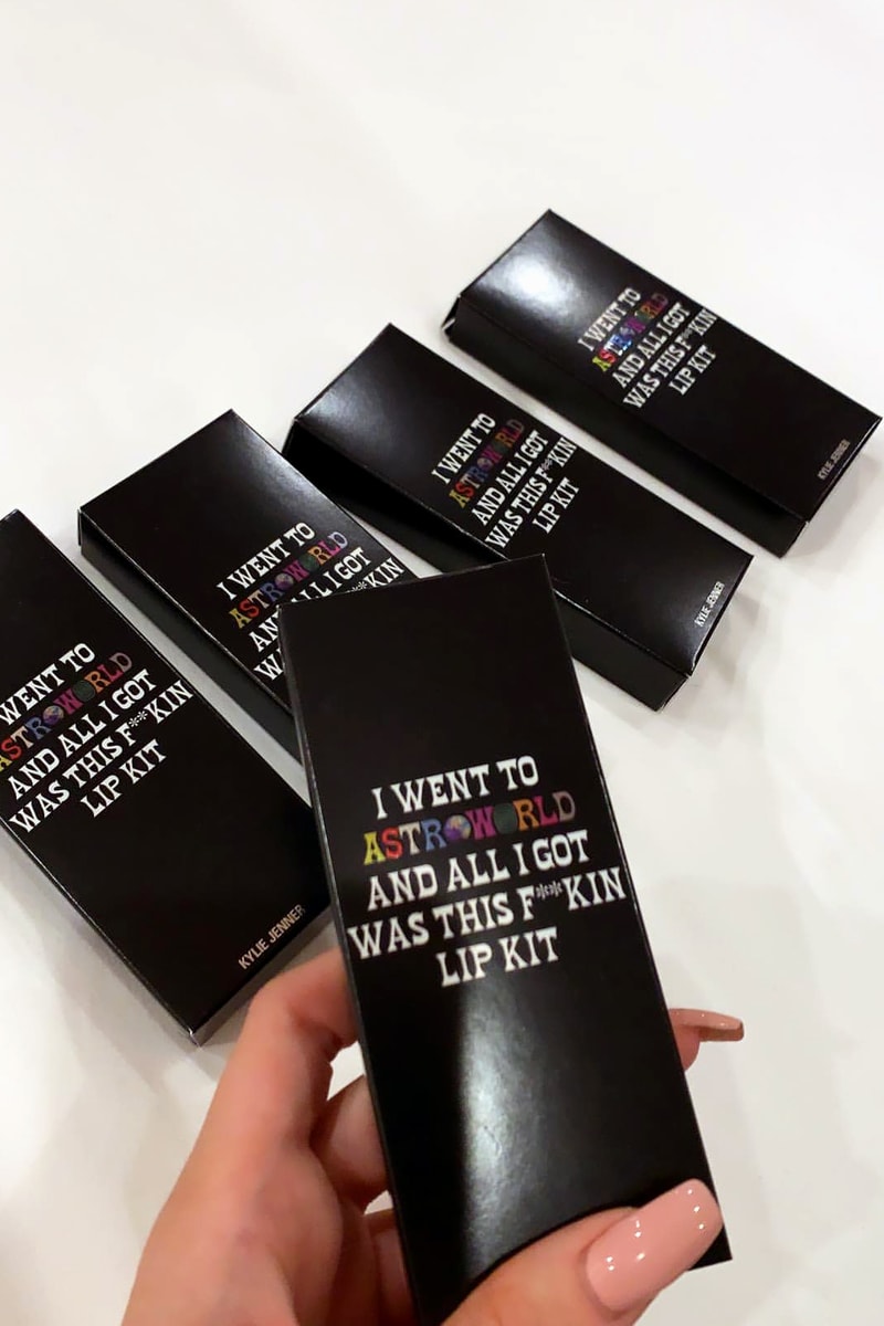 Kylie Cosmetics Drops New Travis Scott "Astroworld" Lip Kit Merch Exclusive Makeup Beauty Merchandise Tour 