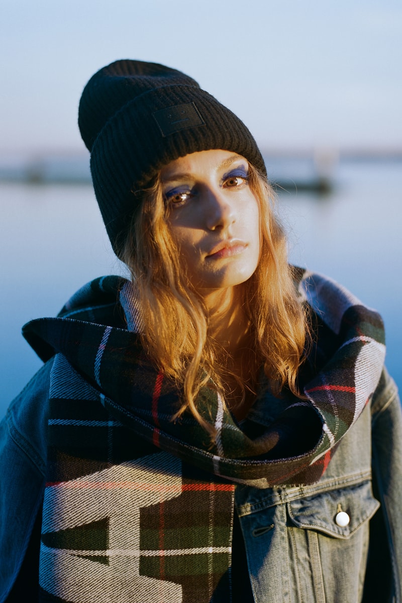 Acne Studios Beanie Balenciaga Plaid Scarf Ambush Denim Jacket Aspasia Lizbell Model Vancouver HYPEBAE Editorial