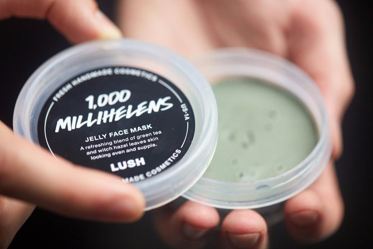 lush cosmetics green tea jelly face mask 1000 millihelens vegan skincare cruelty free