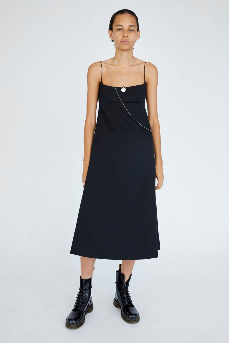 Marc Jacobs Resort 2019 Redux Collection Spaghetti Strap Dress Dr. Marten 10-Eye Leather Boot