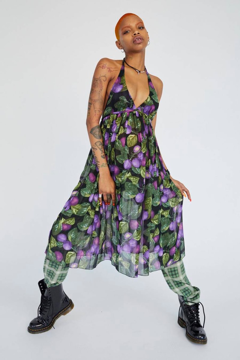 Marc Jacobs Resort 2019 Redux Collection Printed Halter Dress Purple Black