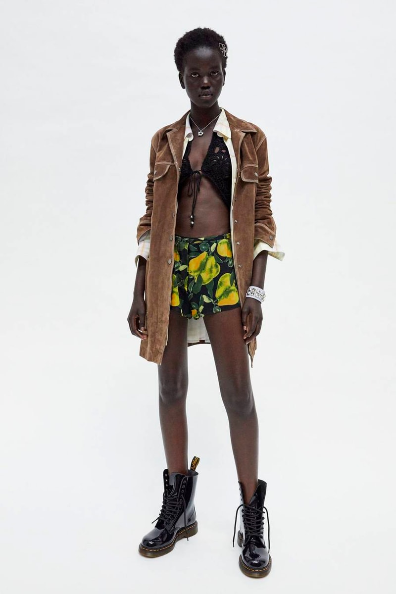 Marc Jacobs Resort 2019 Redux Collection Suede Overcoat Brown Crochet Vest Black Printed Short Yellow Green