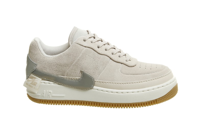 Nike Air Force 1 Jester XX Suede Sneakers Gunsmoke Grey Desert Sand nude Trainers