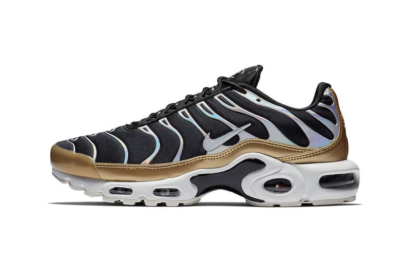 Nike Air Max Plus in Black Metallic Gold Iridescent Women's Sneakers Trainers